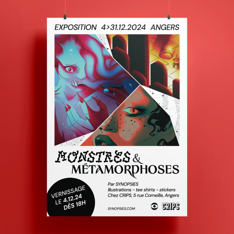 Affiche de l'exposition Monstres et Métamorphoses par Synopsies chez CRIPS à Angers